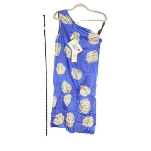 Attic and Barn Women's Blue White Floral Print Mini Dress Size S NWT